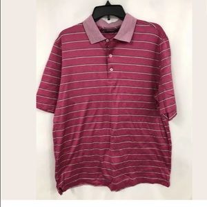 BOBBY JONES PINK STRIPED GOLF SHIRT POLO L‎